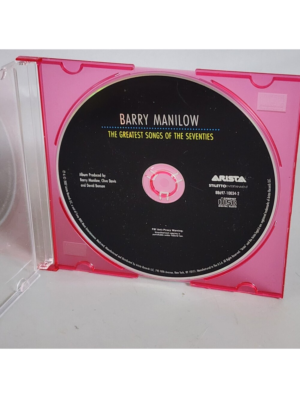 Barry Manilow The Greatest Songs of the Seventies CD Arista 2007 -Disc Only-
